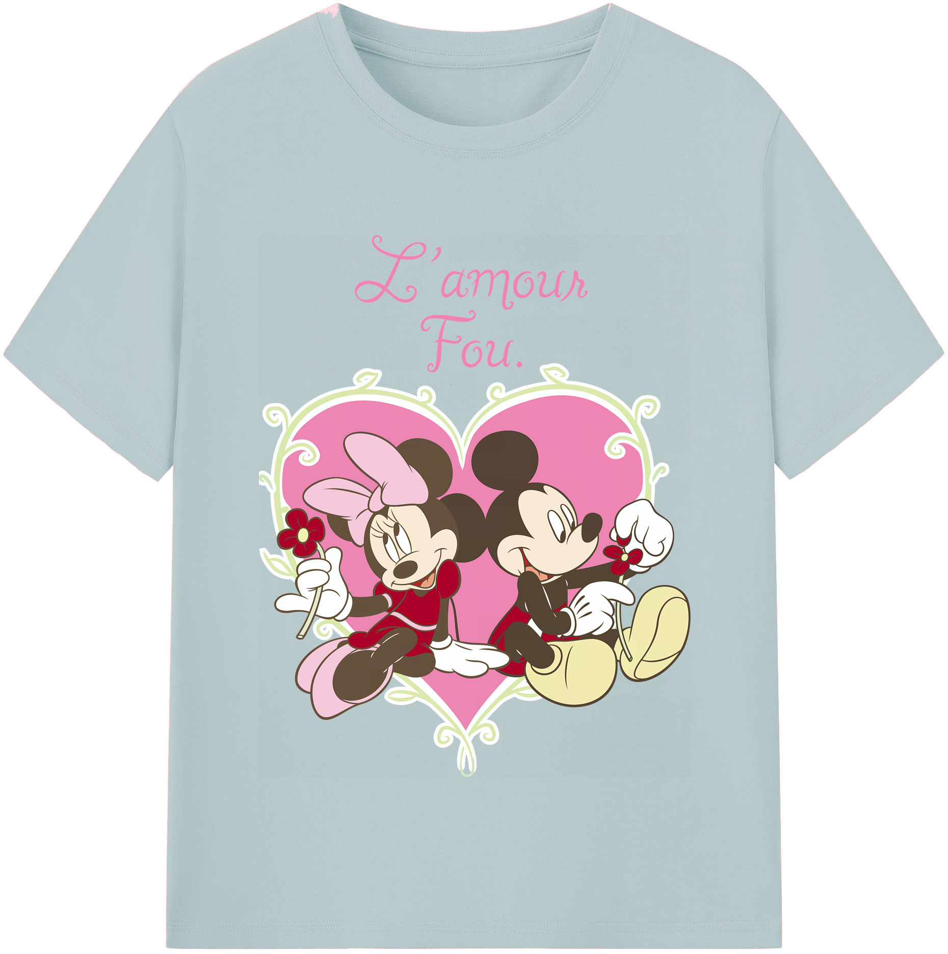 （画像用） ミッキーマウス Mickey Mouse 綿100％半袖Tシャツ（フロントプリント）